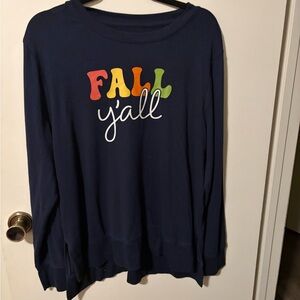 Navy 'Fall Y'all' Sweatshirt Top